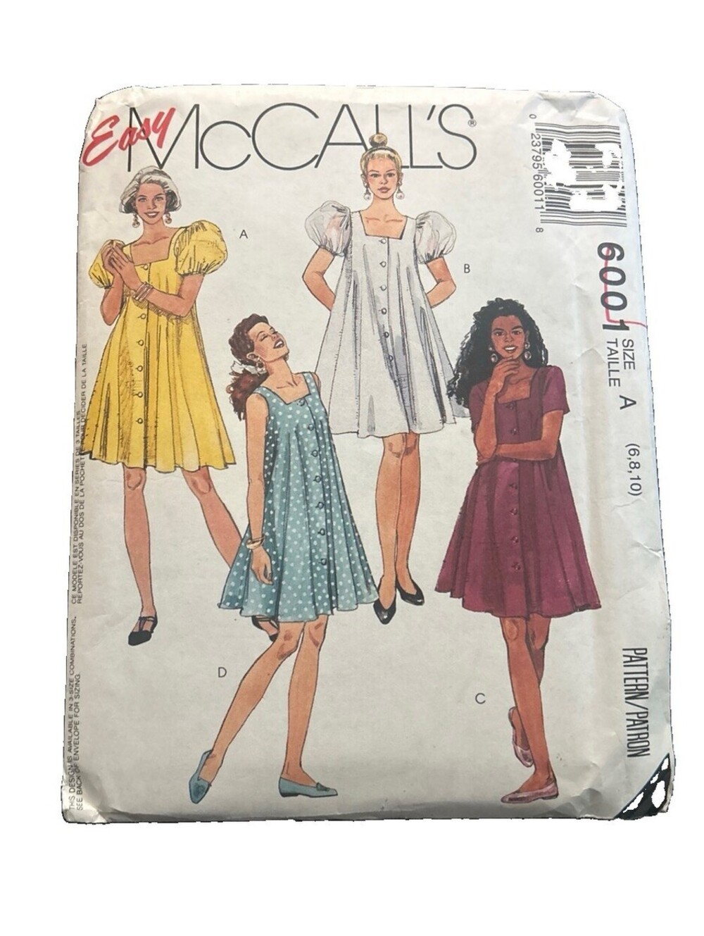 McCalls cute Dress size A 6-10 FF Uncut
